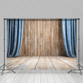 Lofaris Wooden Stage Old Style Curtain Photography Backdrop